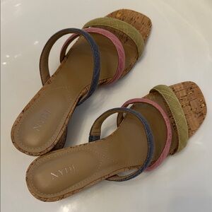 NYDJ Women's Sandals with Pink, Green, and Blue Straps